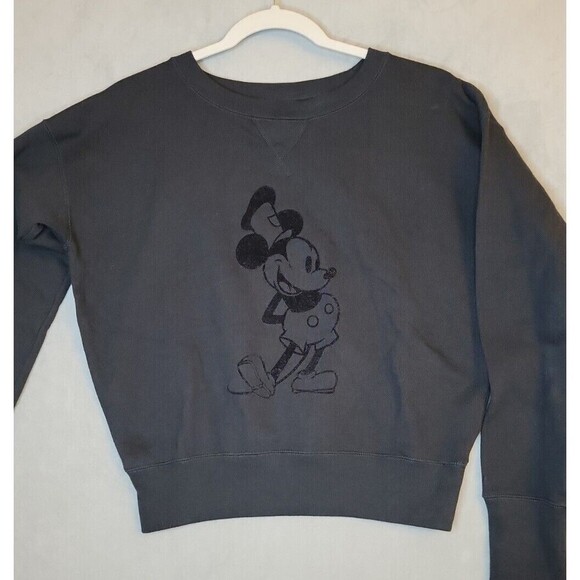 RARE Uniqlo x DISNEY Mickey Mouse SIZE M Black Crewneck Sweatshirt MUST SEE, EUC - Picture 2 of 14